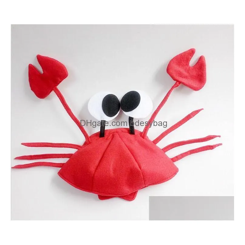 red crab hat children adult lobster hat festival props company party funny headdress christmas hat 10pcs/lot y34