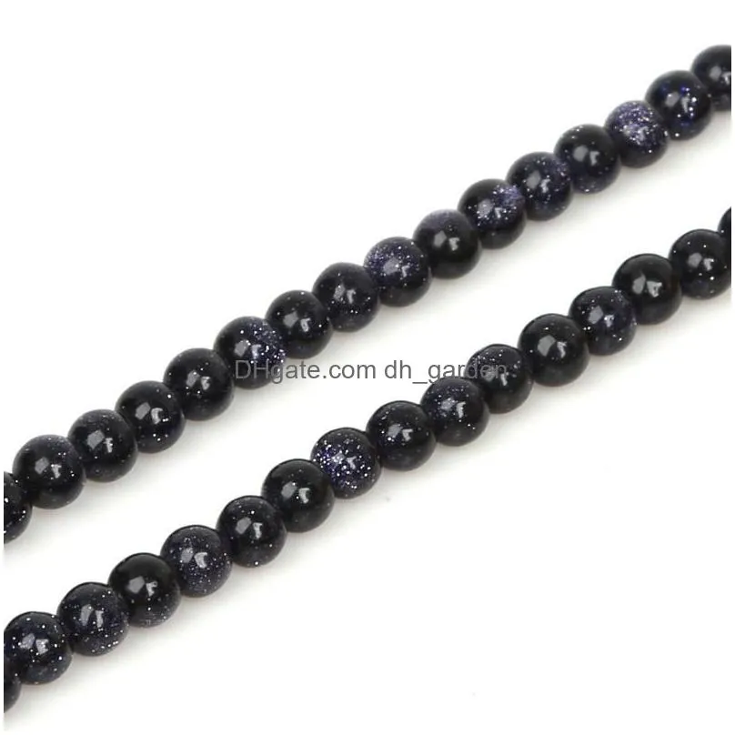 8mm wholesale natural stone beads round dark blue sands stone loose beads for diy women men jewelry bracelets 4mm/6mm/8mm/10mm