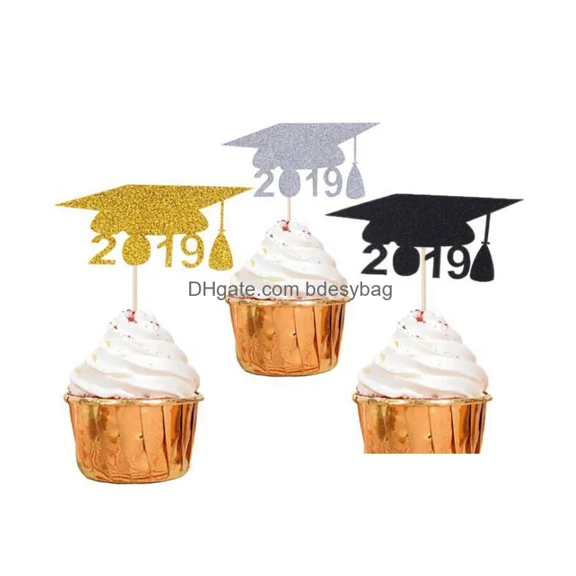 graduation season doctor hat baking cake insert dessert table birthday cake decoration graduation season decor supplies gb