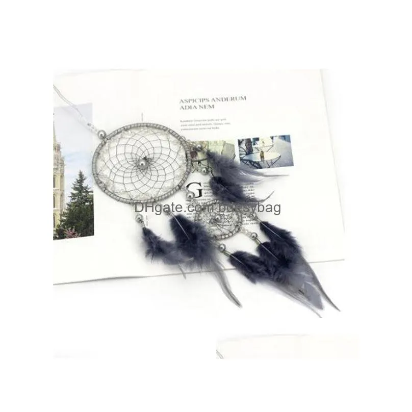 gray tworing dream catcher wall home decoration ins style home catcher room hang act the role ofing gc1849