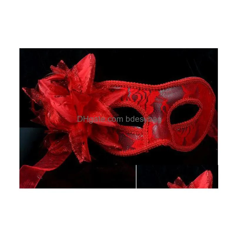 on sale handmade lace leather mardi gras mask masquerade flower princess mask for lady purple red black white option