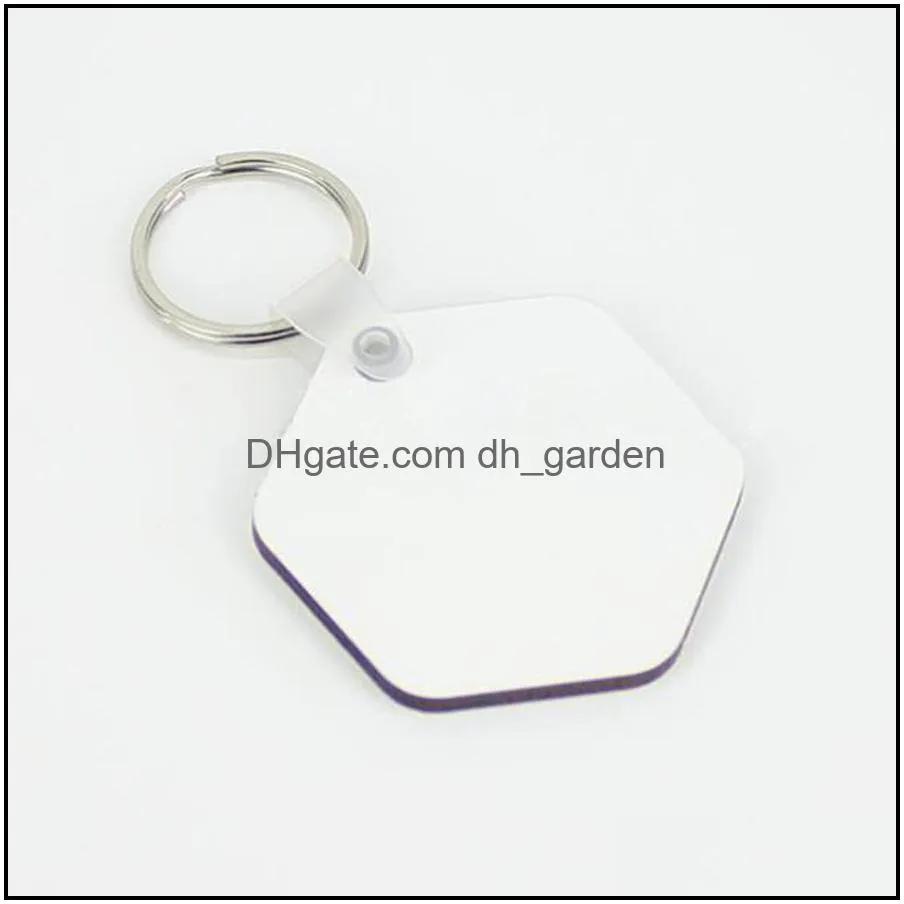Blank Keychain Party Favor Sublimation Personality Keychains Ornament MDF Coated Board Doublesided Heat Transfer Keychaines Transfers
