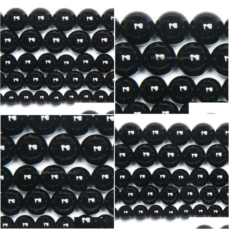 8mm grade black agates round gem loose strand beads 15 strand 2 3 4 6 8 10 12mm pick size for jewelry