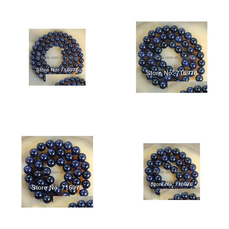 8mm wholesale blue sand stone round loose beads for jewelry making 15.5 inches pick size 4/6/8/10/12 mm diy bracelet