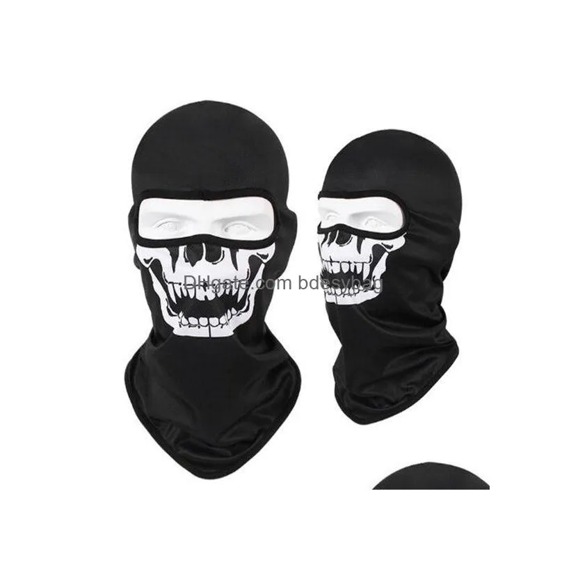 motorcycle balaclava skull print moto full face mask windproof skiing head neck warmer cycling biker hood cap men helmet liner gc1844