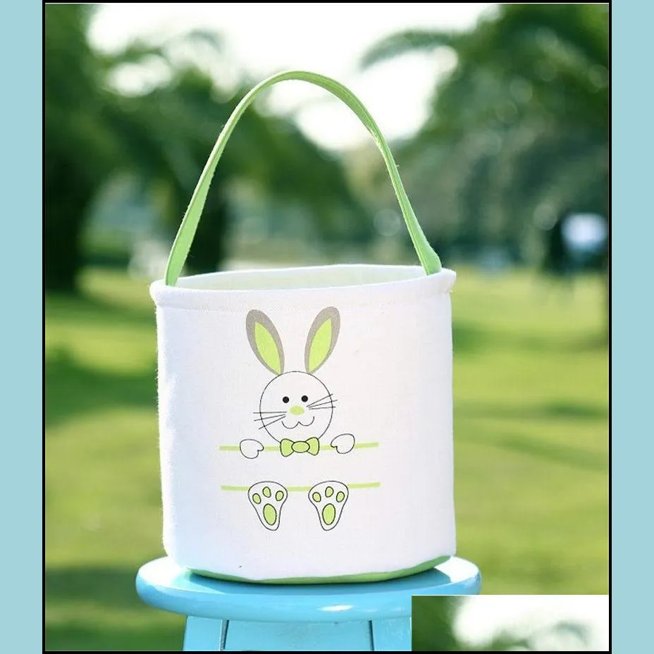 easter egg storage basket canvas bunny ear bucket creative easter gift bag with rabbit tail decoration 8 styles