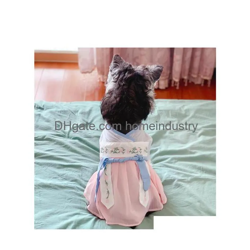 designer pet dog apparel hanfu two legs wear for middle small dogs xssmlxl