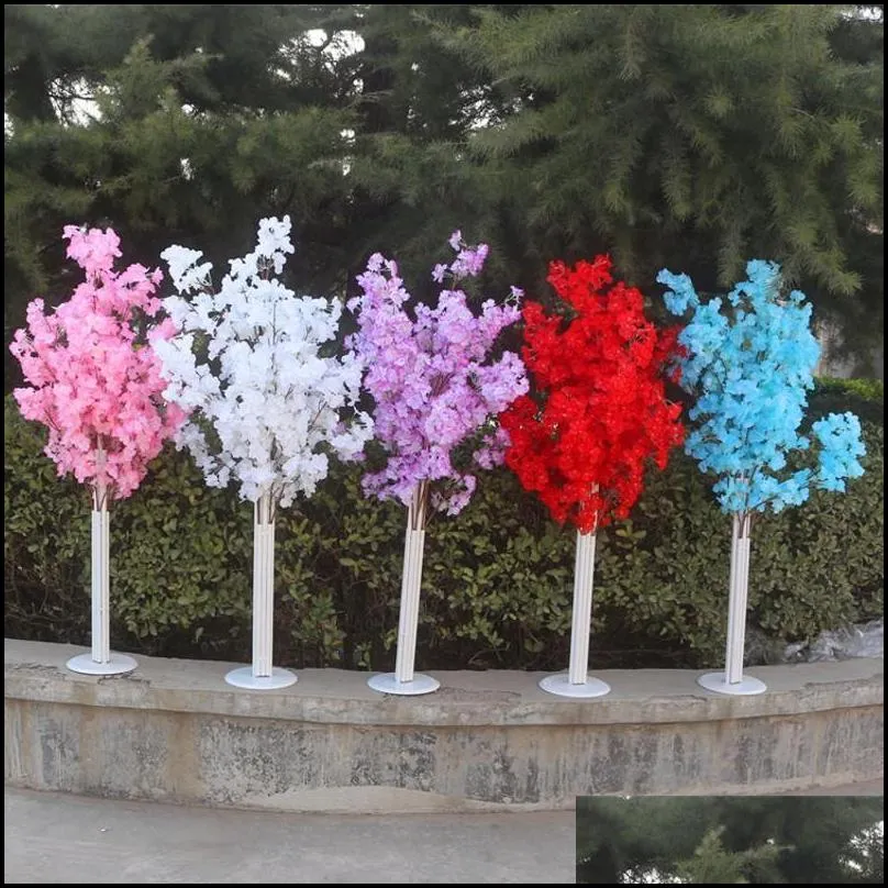 wedding decoration 5ft tall 10 piece/lot slik artificial cherry blossom tree roman column road leads for wedding party mall opened