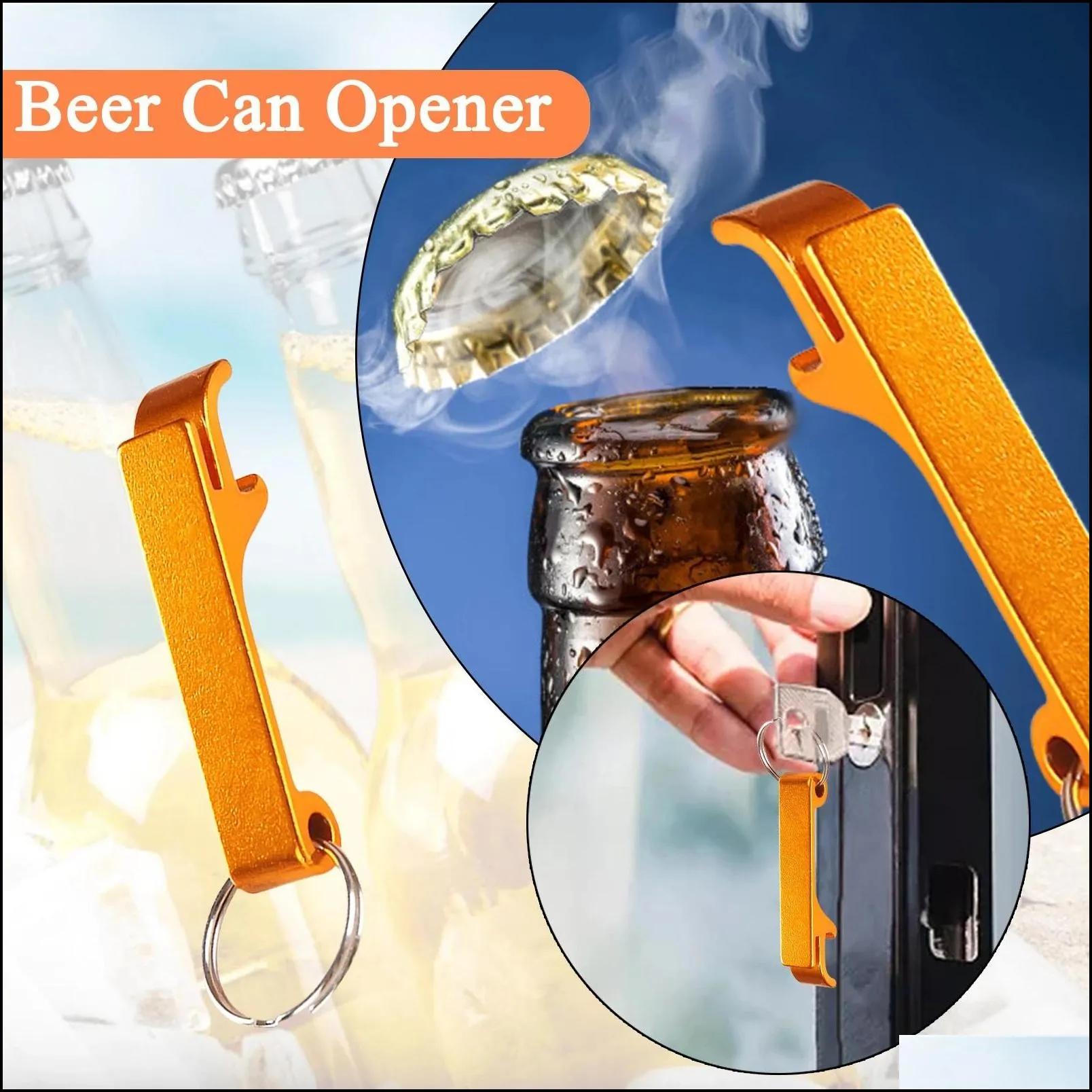portable beer bottle opener keychain pocket aluminum beer can opener beer bar tool gadgets summer beverage accessories