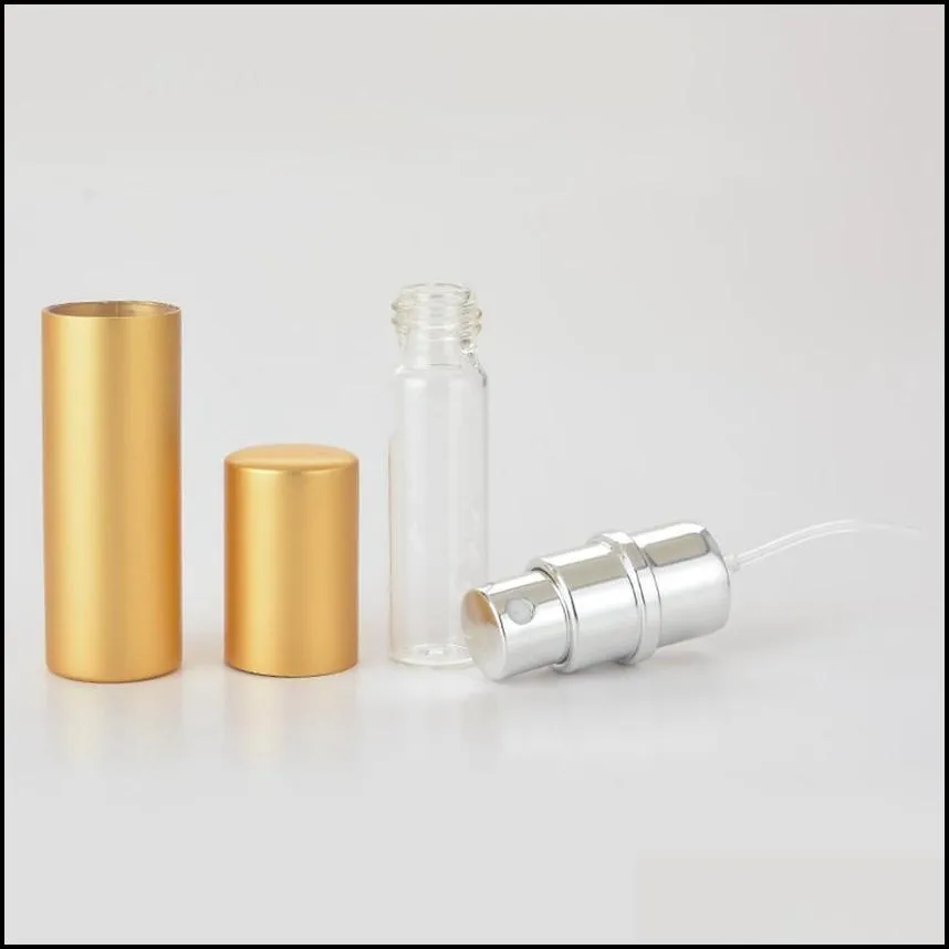 5ml perfume bottle aluminium anodized compact atomizer fragrance glass scentbottle travel refillable makeup wht0228