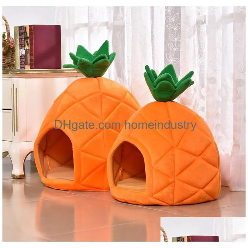 kennels pens pet supplies pets nest pineapple small dog comfortable cotton pet cat house