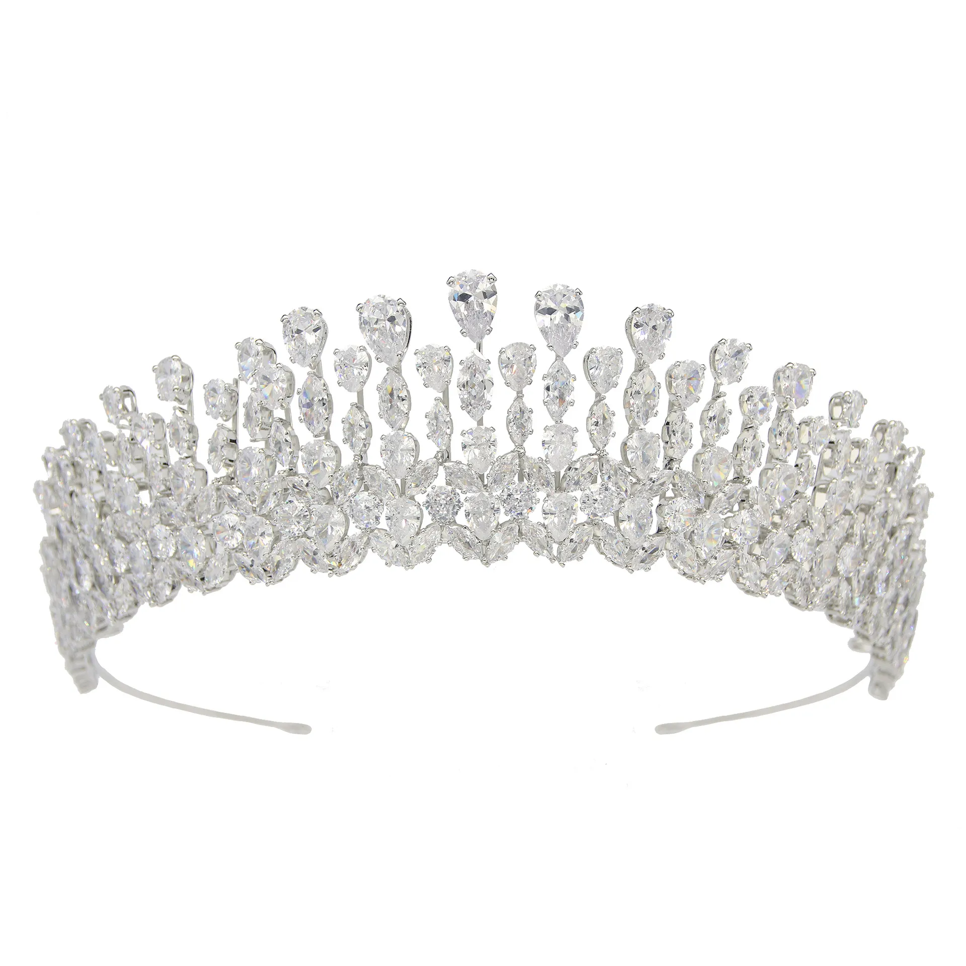 Luxury Bride Headpieces Tiara Crystal Headdress Wedding Hair Accessories Full Zircon Crowns Headband Wedding Jewelry Crowns Headdress For Women CL2105