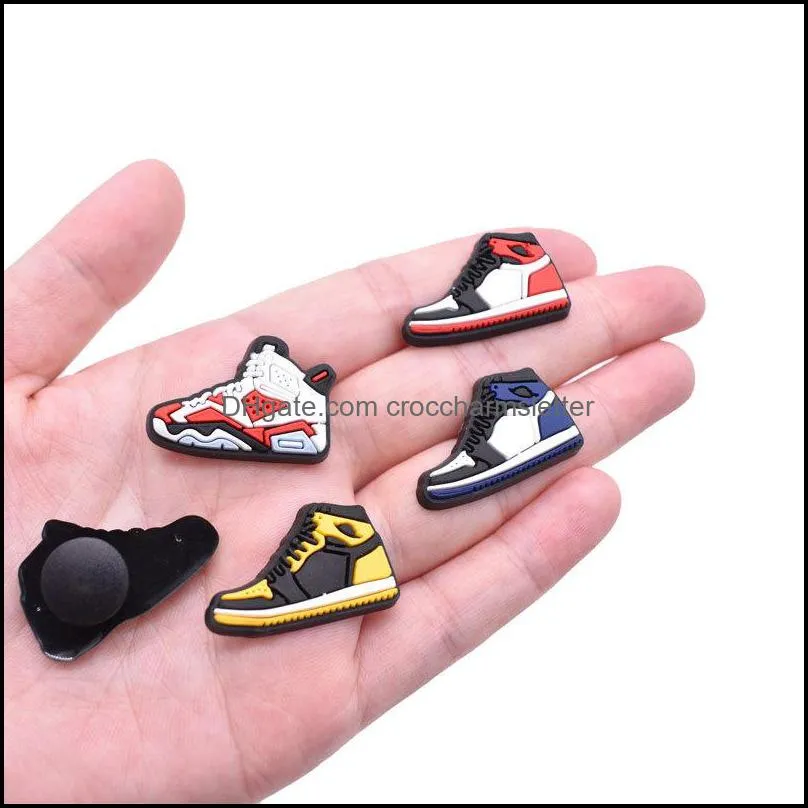 mini sports shoes croc charms pvc clog shoes decoration buckle accessories buttons pins