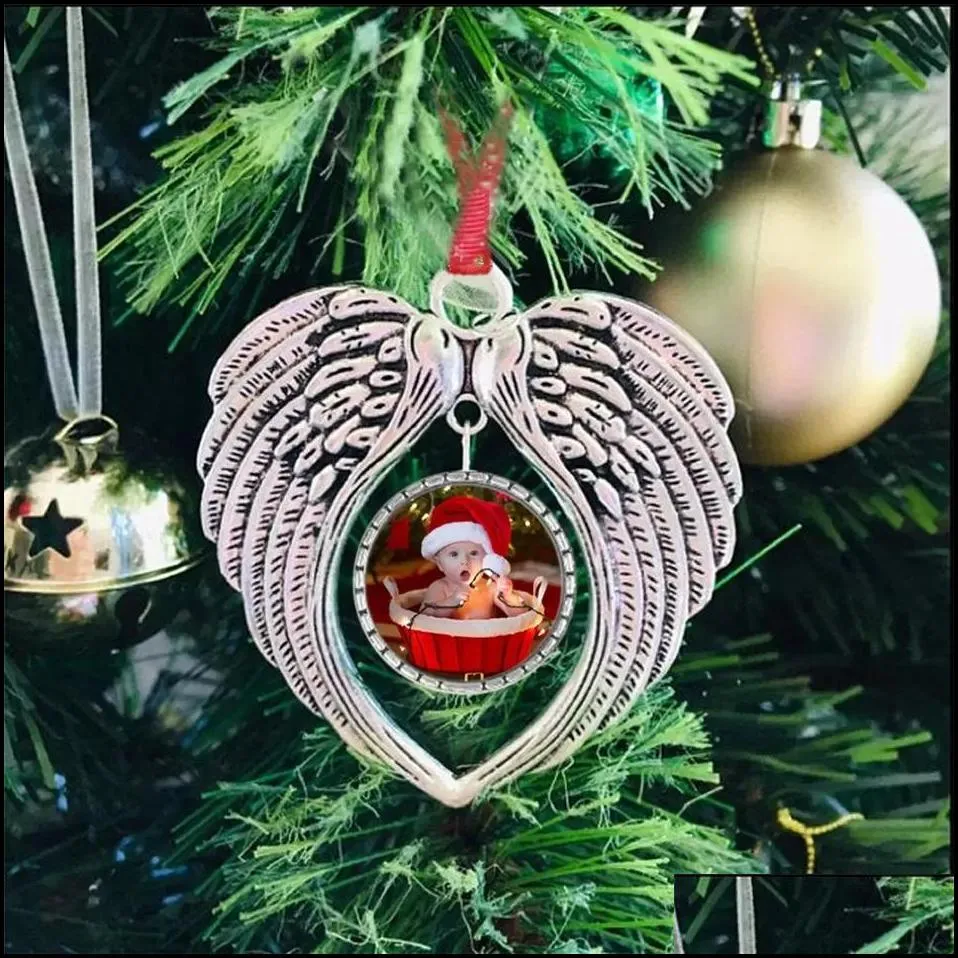sublimation blanks angel wing ornament christmas decorations angel wings shape blank add your own image and background 2023