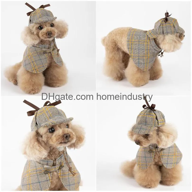 dog apparel halloween pet clothes detective outfit cute personality cloak spring and autumn models summer models teddy bichon pomeranian small