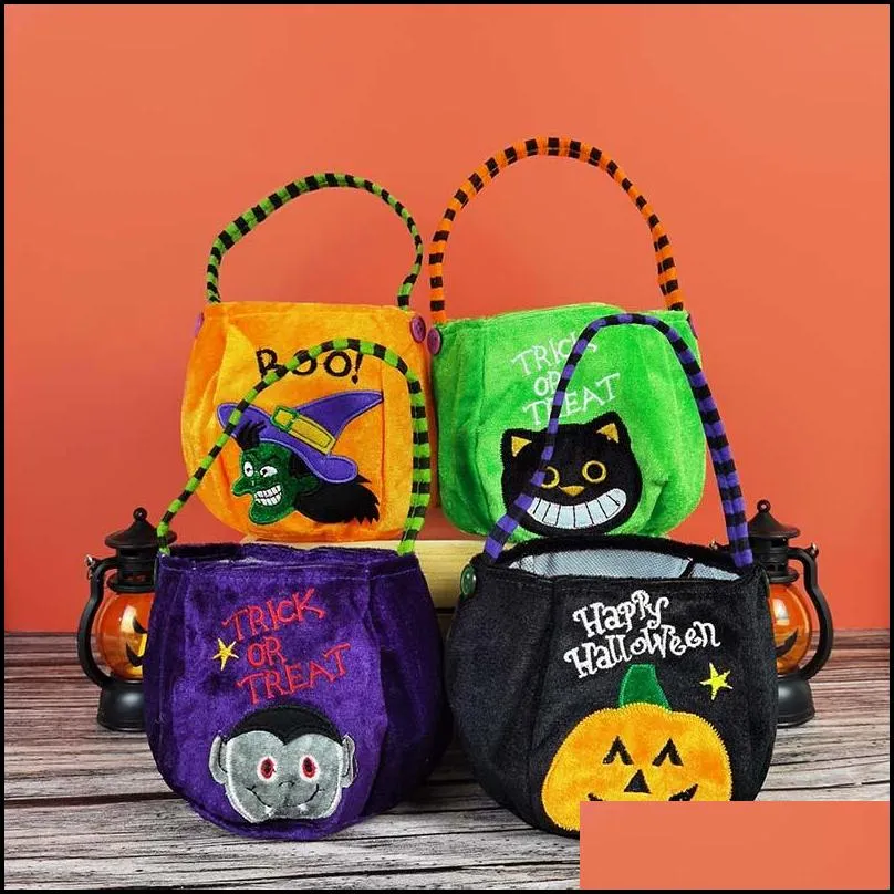 halloween loot party kids pumpkin trick or treat tote bags candy bag halloween candy storage bucket portable gift basket