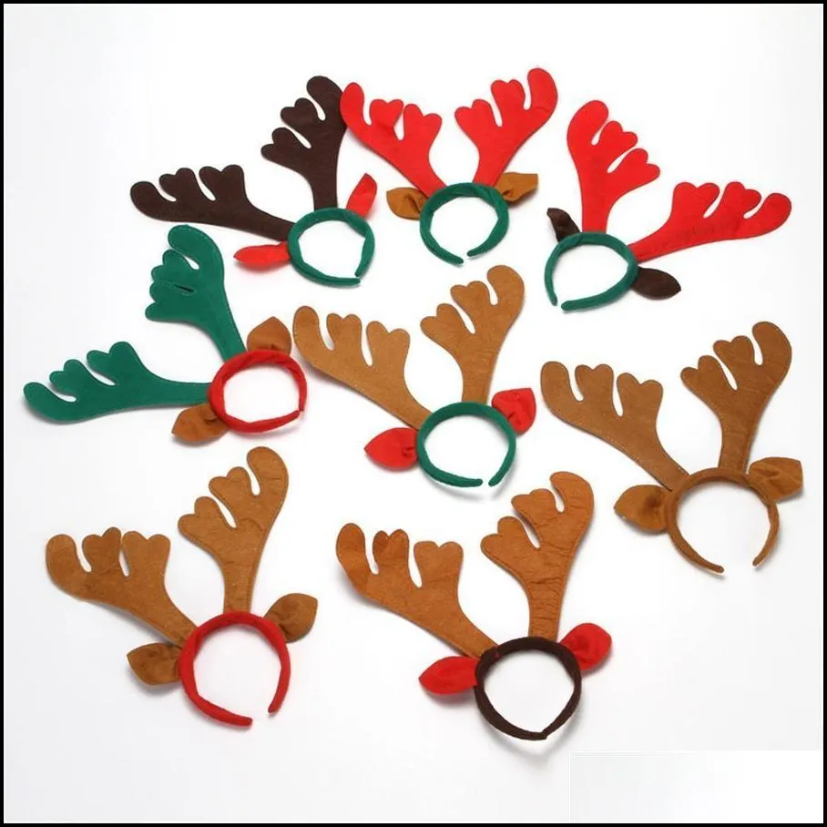 christmas head buckle elk hair hoop reindeer antler headband deer horn kids adults hair accessory party festival decor