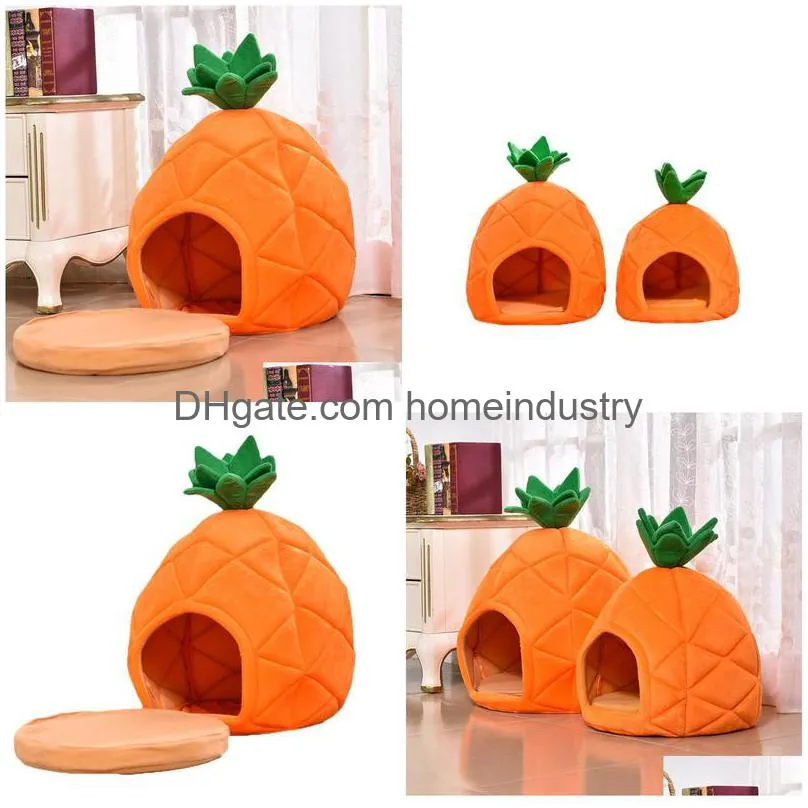 kennels pens pet supplies pets nest pineapple small dog comfortable cotton pet cat house