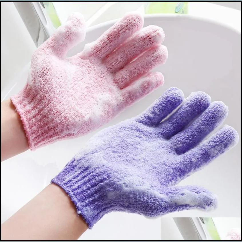 shower bath gloves exfoliating wash skin spa massage scrub body scrubber glove 7 colors soft bathing gloves gift