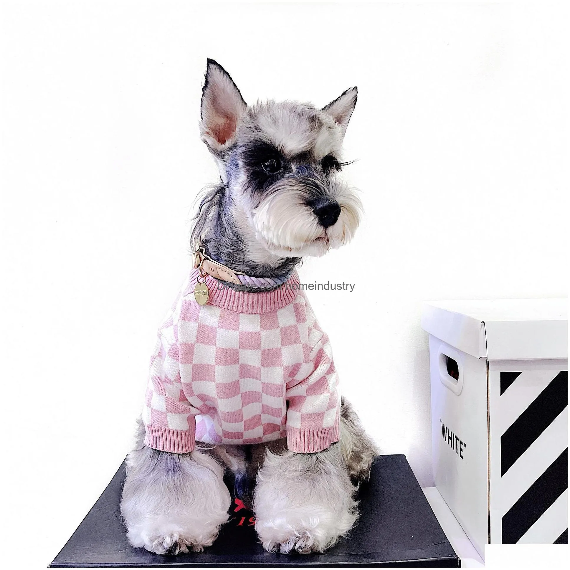 pet dog cat clothes french fighting schnauzer teddy doll british short pink pet dogs girl wind checkerboard sweater