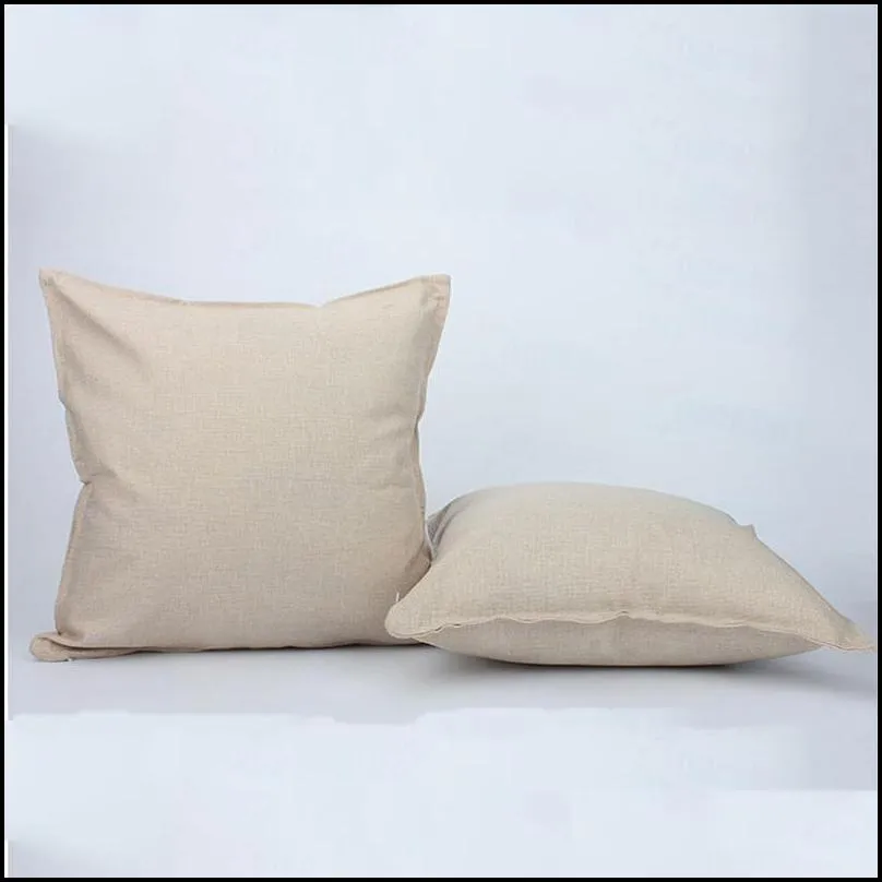 45x45cm sublimation blank pillow case pocket cotton linen solid color pillow cover diy cushion cover pillows cases