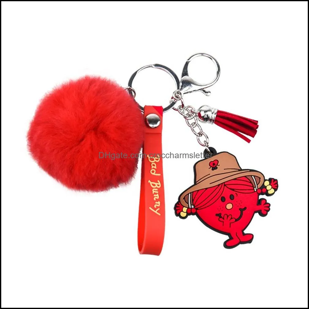 key rings acrylic keychains rubber pvc 3d cute kawaii anime silicone heart bad bunny keychain croc charm