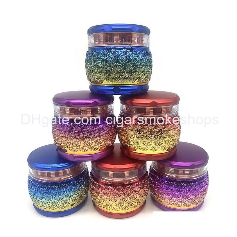 metal grinder tobacco herb grinder mixed color 70mm diameter aluminum alloy smoking accessories