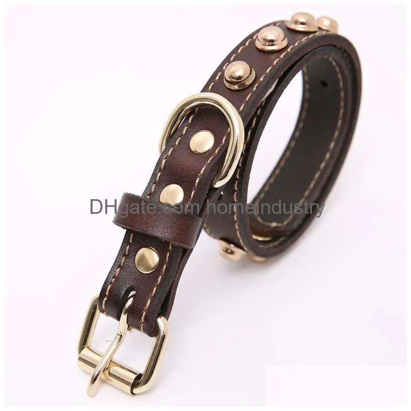 designer pet dog accessories cowhide collar cat dogs collars adjustable size pets collar supplies sml