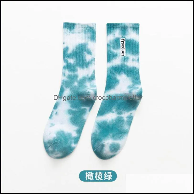 socks long socks letter dom cotton embroidery harajuku cool funny vortex fashion skateboard hip hop new tiedye men women