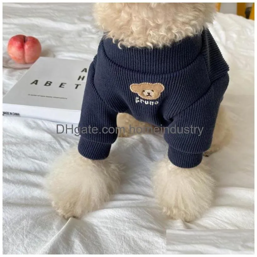 dog apparel wholesale korea ins jacket knitted sweater breathable stretch warmth cute fashion pet autumn teddy bichon dogs winter pets supplies heart