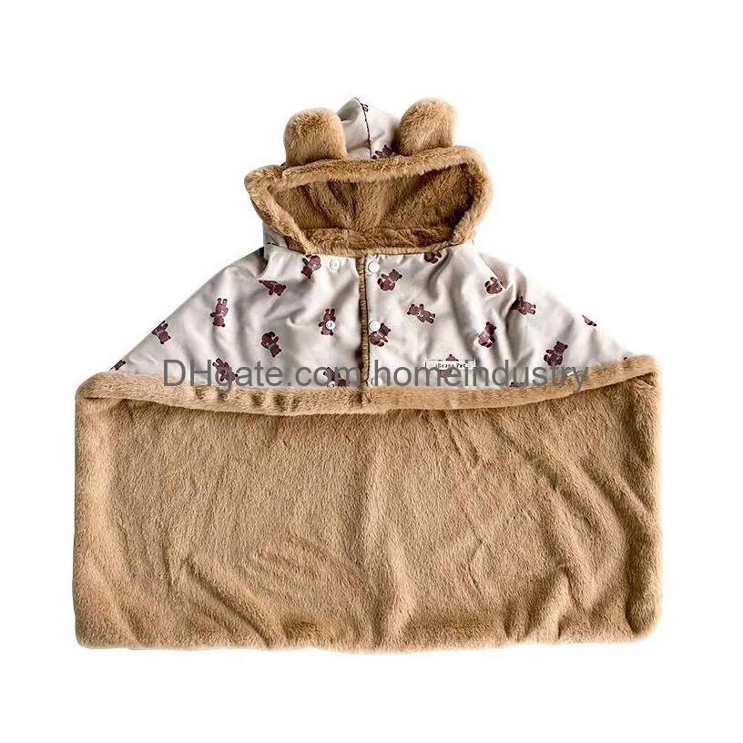 dog apparel pet cloak small blanket thickened warm quilt in autumn and winter comfortable rabbit fur printed dogs cloak blankets