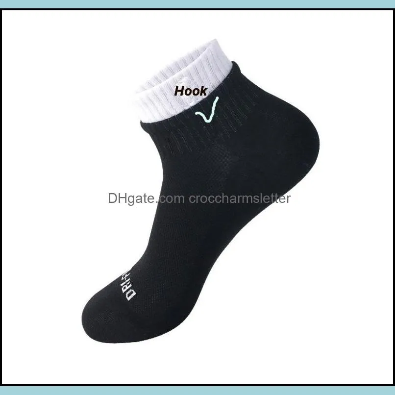 fashion brand logo breathable mens socks short ankle elastic solid color mesh high quality cotton business uni womens