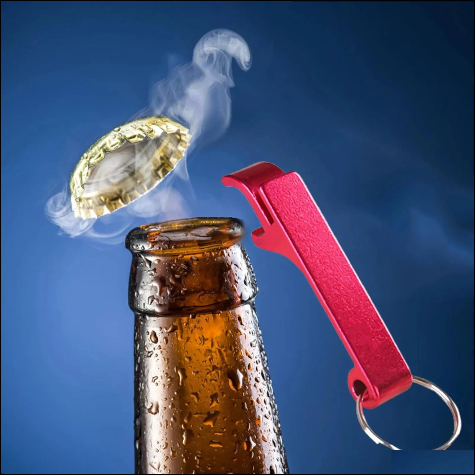 portable beer bottle opener keychain pocket aluminum beer can opener beer bar tool gadgets summer beverage accessories