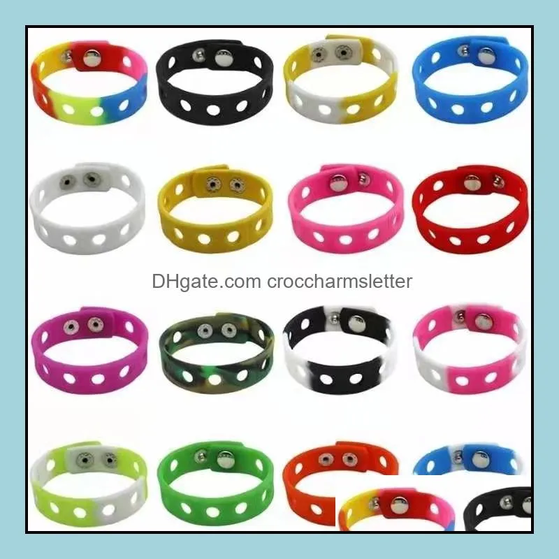 hand ring custom bracelet candy color silicone wristbands machine adjustable bangles fit 18cm for charms women child gift