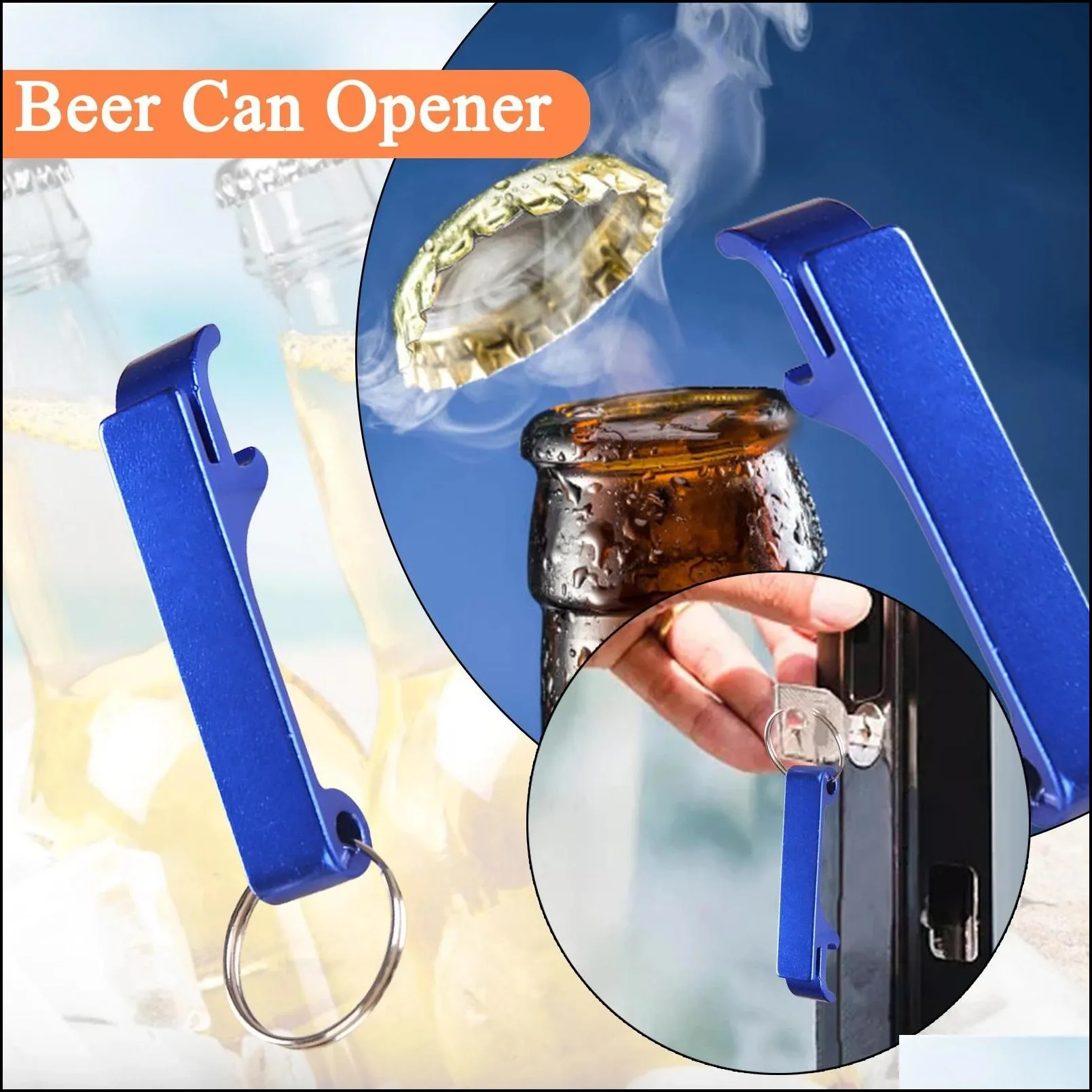portable beer bottle opener keychain pocket aluminum beer can opener beer bar tool gadgets summer beverage accessories