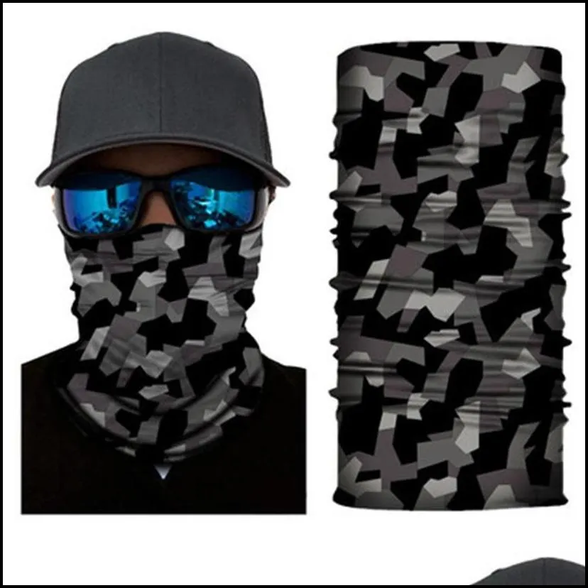 outdoor seamless magic scarf ski camo half face mask bandana neck warmer headband turban cycling mask