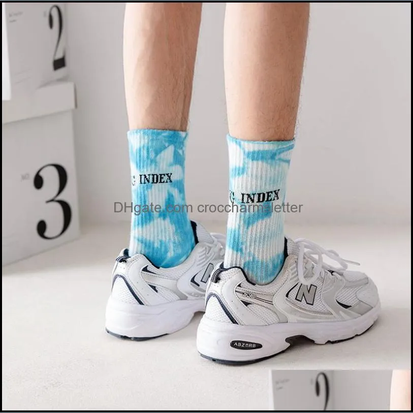 fashion tiedye vortex streetwear men and women socks cotton harajuku letter fashion funny hiphop high quality sport soft crew socks