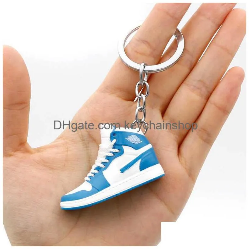 creative 1/6 hollow 3d sneakers model keychains souvenirs basketball shoes sports enthusiasts keyring car backpack pendant gifts g1019