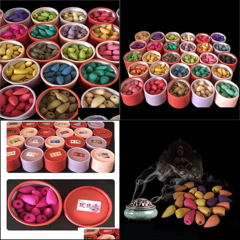 25pc/box backflow cone incense natural plant cones incense indoor office aromatherapy sandalwood lavender jasmine incense