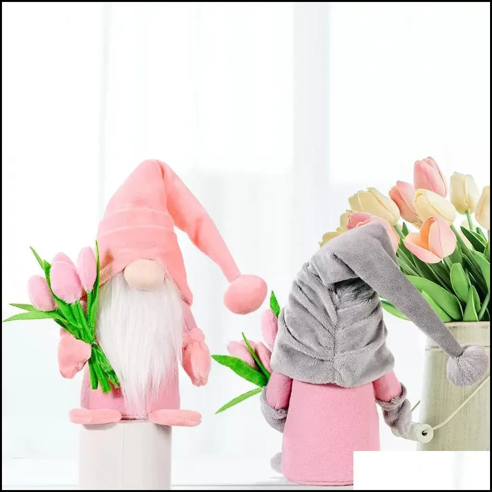 christmas decoration spring tulip gnomes plush dwarf doll toy home kitchen ornaments mothers day gift