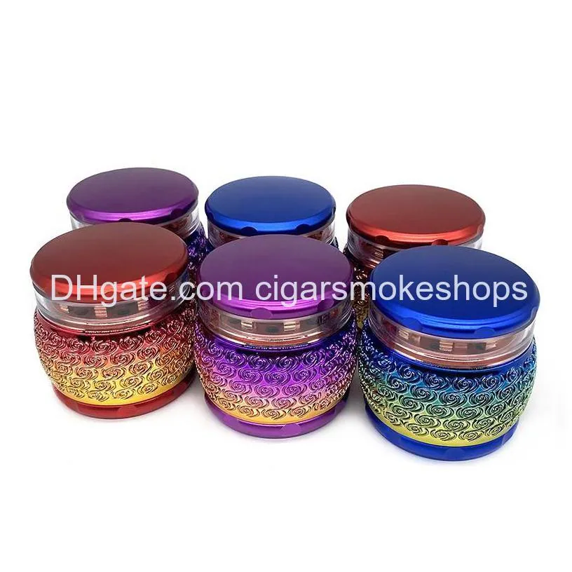 metal grinder tobacco herb grinder mixed color 70mm diameter aluminum alloy smoking accessories