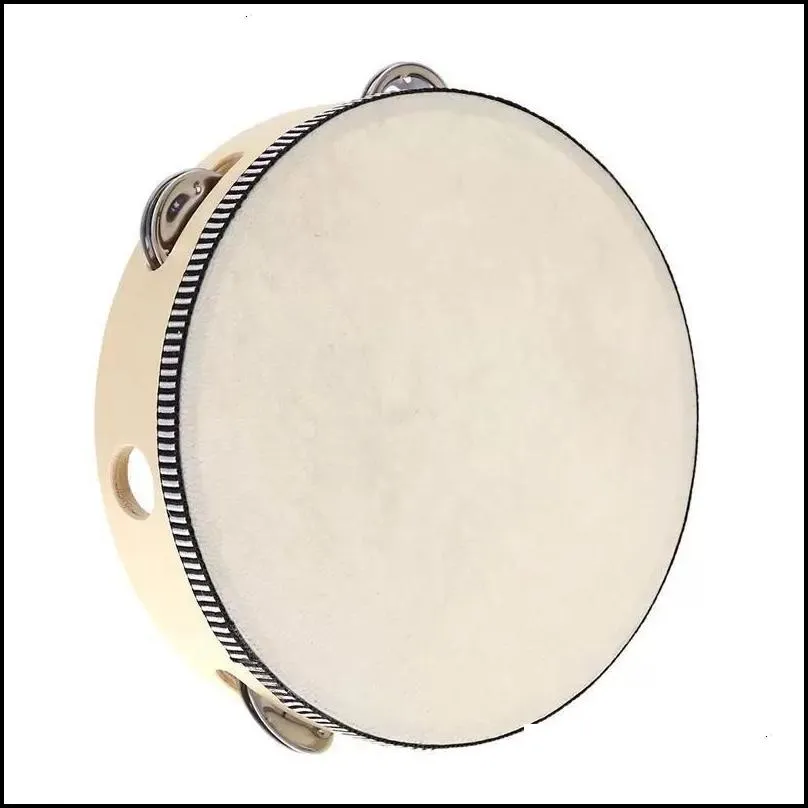 drum 6 inches tambourine bell hand held tambourine birch metal jingles kids school musical toy ktv party percussion toy wly935