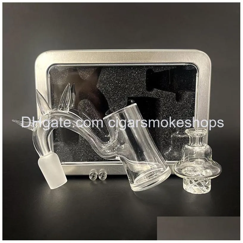 thick quartz banger kits 14mm male smoking accessories with 90 degree bevel nail for water glass bong