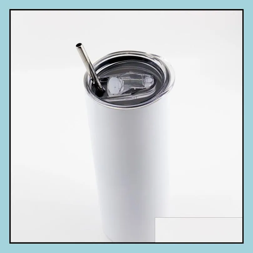 sublimation blank tumbler stainless steel tumblers water bottle car cup with lid straws coffee mug wine glasses drinkware