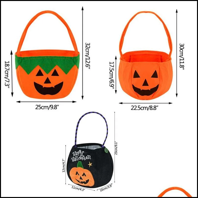 halloween loot party kids pumpkin trick or treat tote bags candy bag halloween candy storage bucket portable gift basket