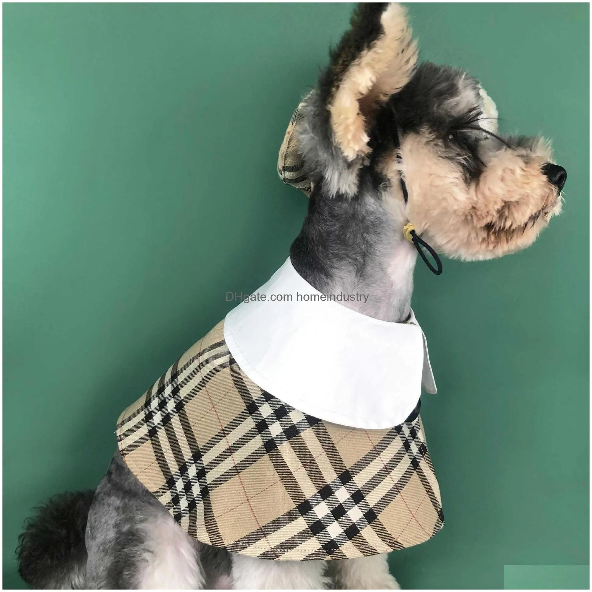 designer pet dog apparel british fashion plaid brand summer clothes with two legs for middle small cat dogs xssmlxl