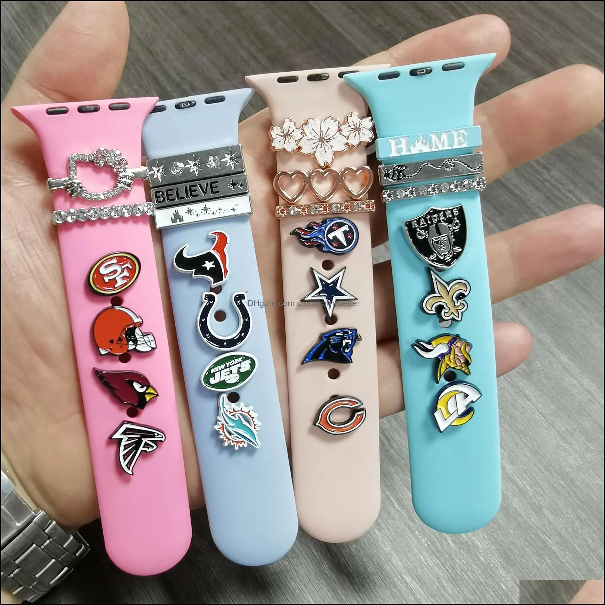 sport team shoe charmss for watchcharms 2022 new arrival charms for  watch band bracelet metal decorative designer sports strap high school