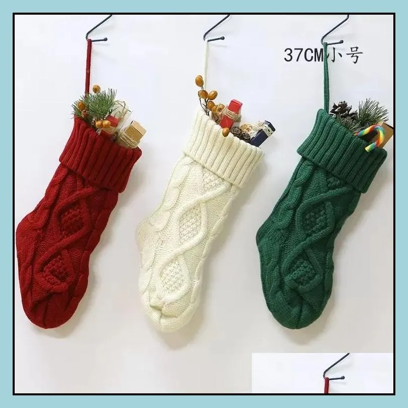 personalized knit christmas stocking gift bags knit decorations xmas socking large decorative socks