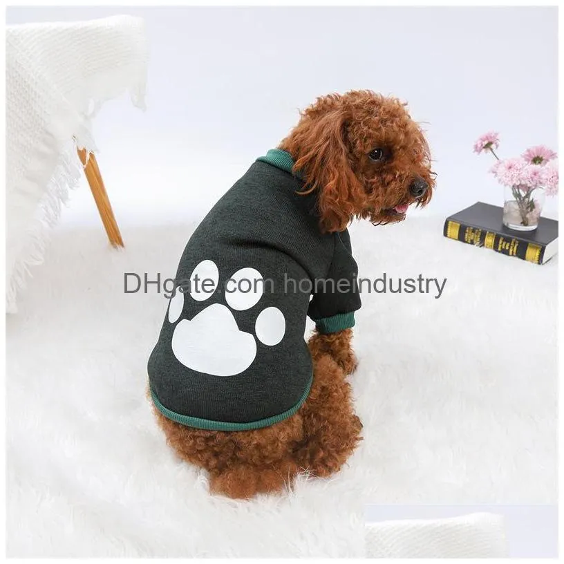 dog apparel dogs sweater autumn and winter fleece print warm sweater teddy pet clothes