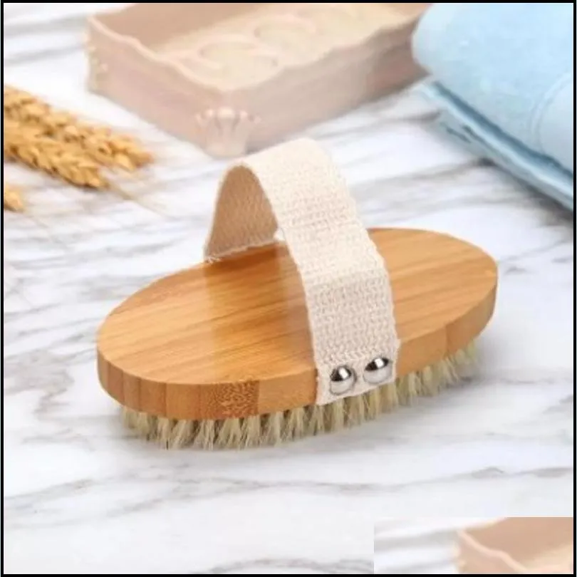 body brush natural boar bristle organic dry skin body brush bamboo wet back shower brushes exfoliating bathing brush wly935